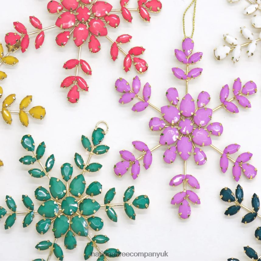 decoration | National Tree Company 6 Piece HGTV Home Collection Beaded Snowflake Ornaments F2L4F535